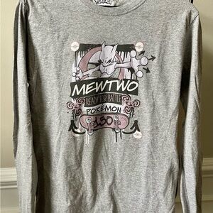Gray Pokemon Mewtwo Long Sleeve Shirt